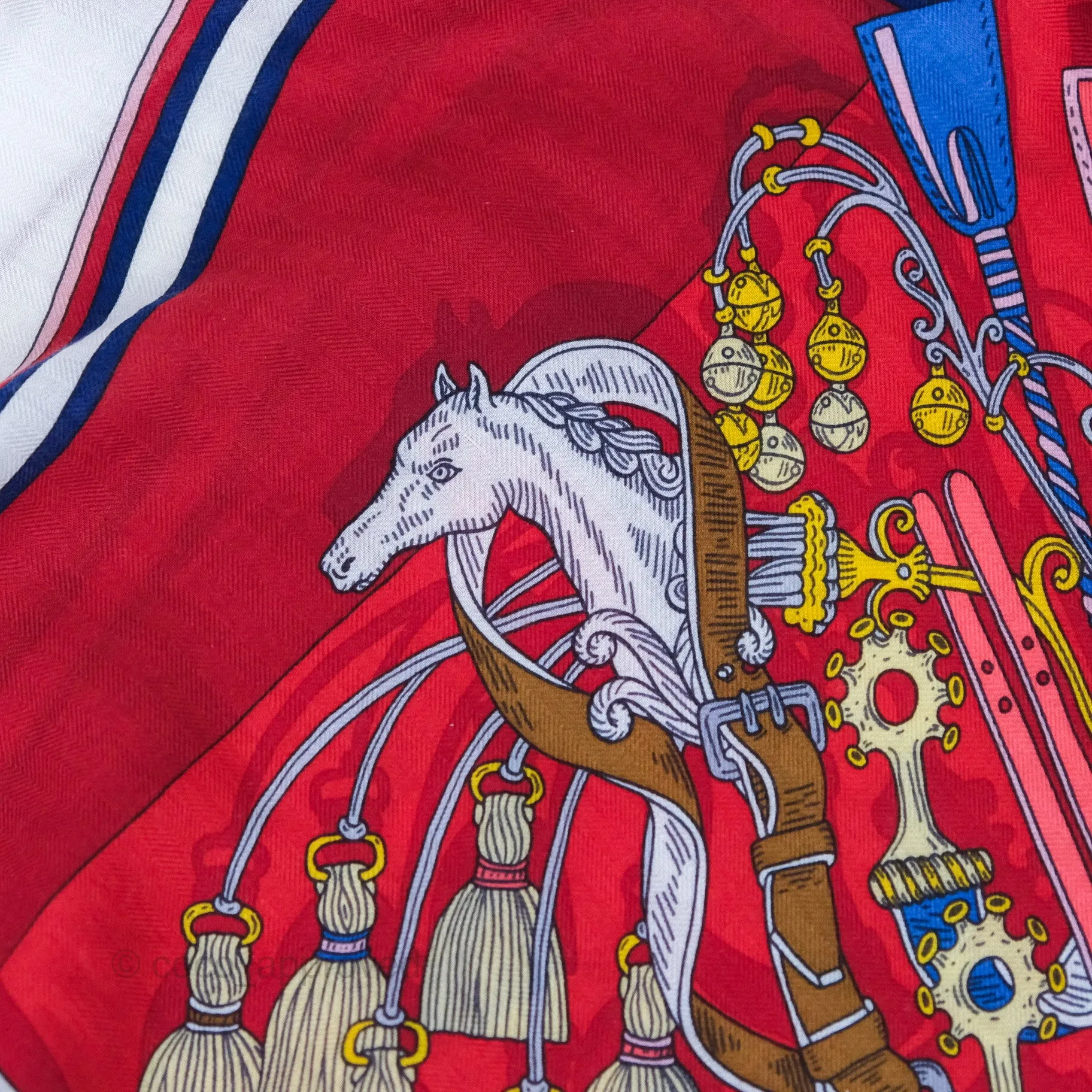 Hermes Giant Triangle Scarf Cashmere Silk Red