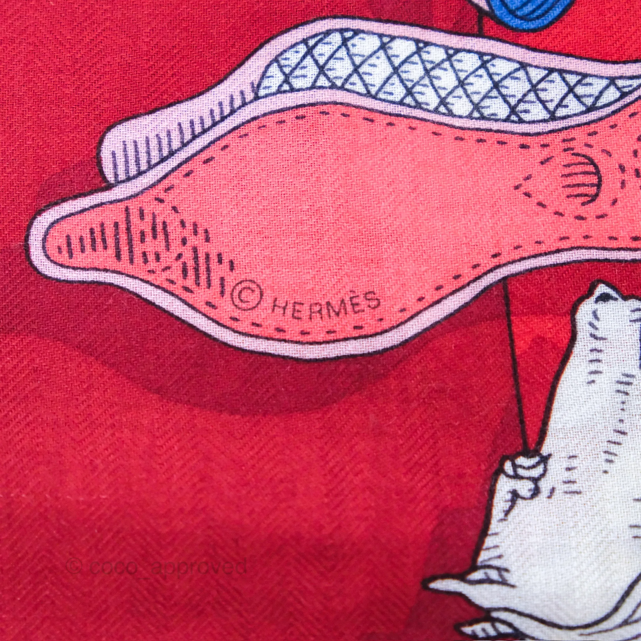 Hermes Giant Triangle Scarf Cashmere Silk Red
