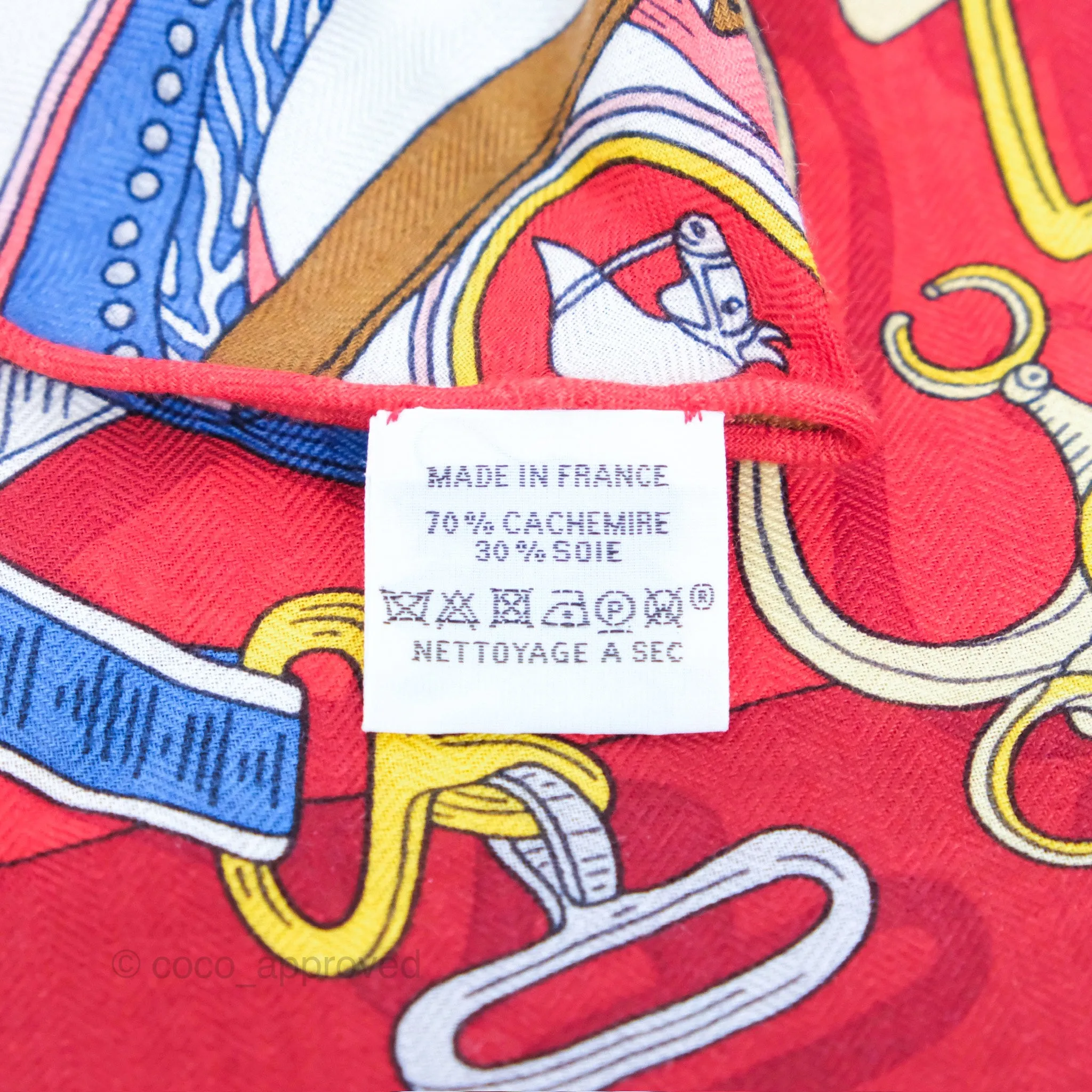 Hermes Giant Triangle Scarf Cashmere Silk Red