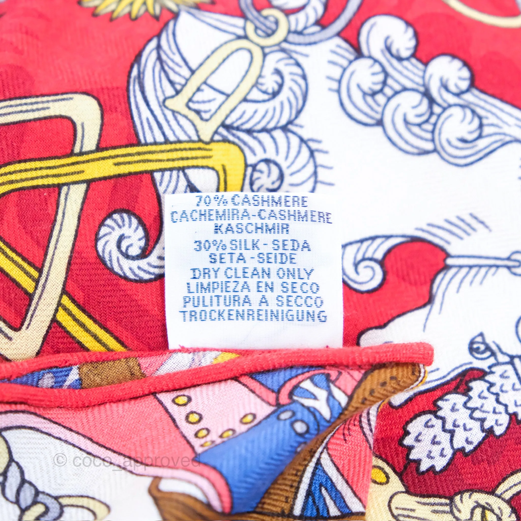 Hermes Giant Triangle Scarf Cashmere Silk Red