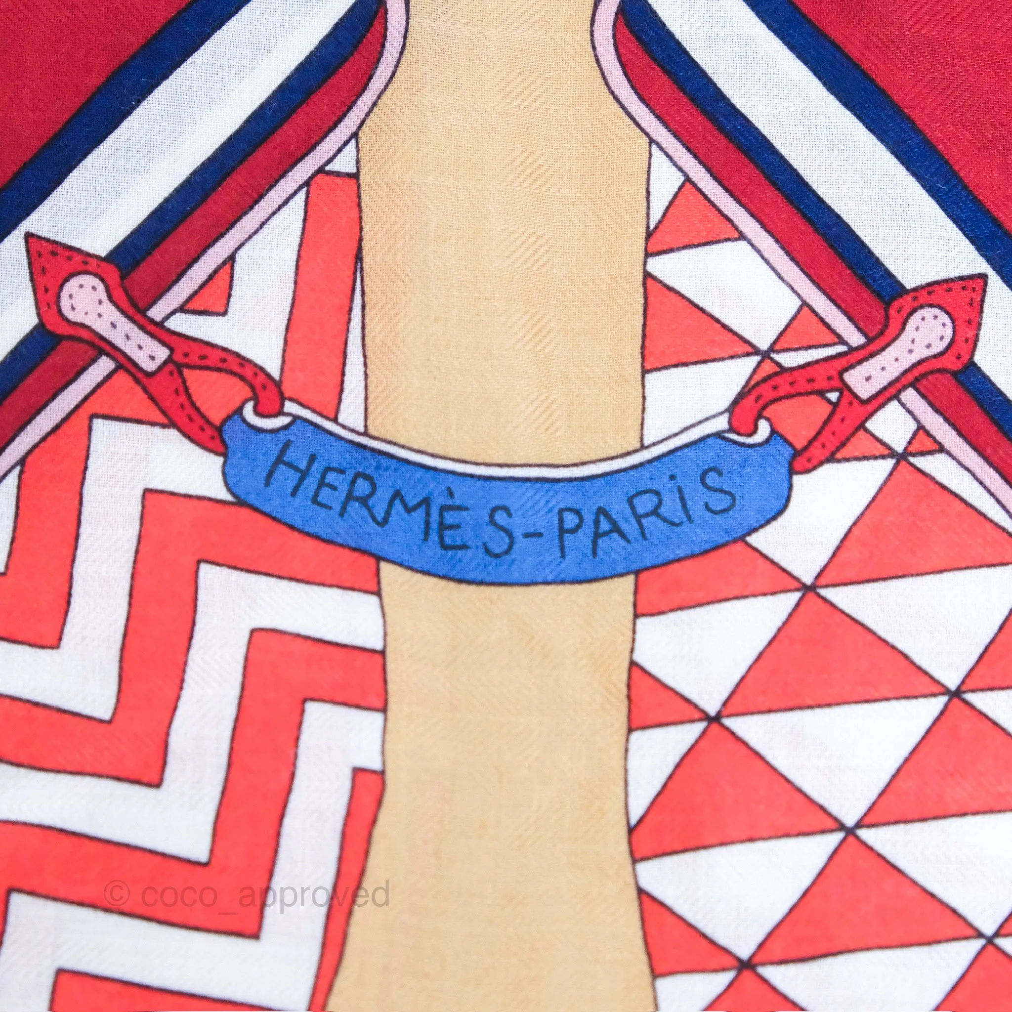 Hermes Giant Triangle Scarf Cashmere Silk Red