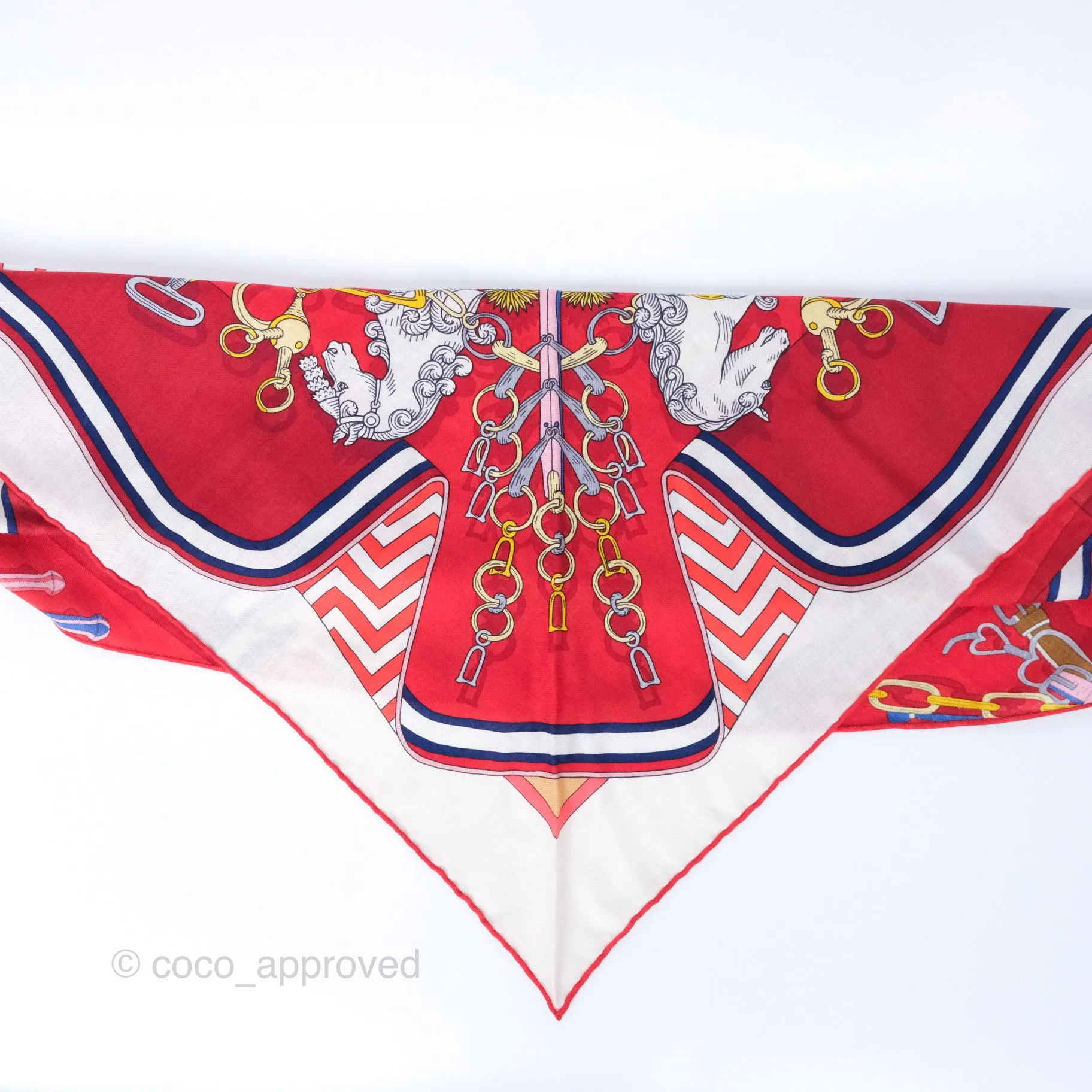 Hermes Giant Triangle Scarf Cashmere Silk Red