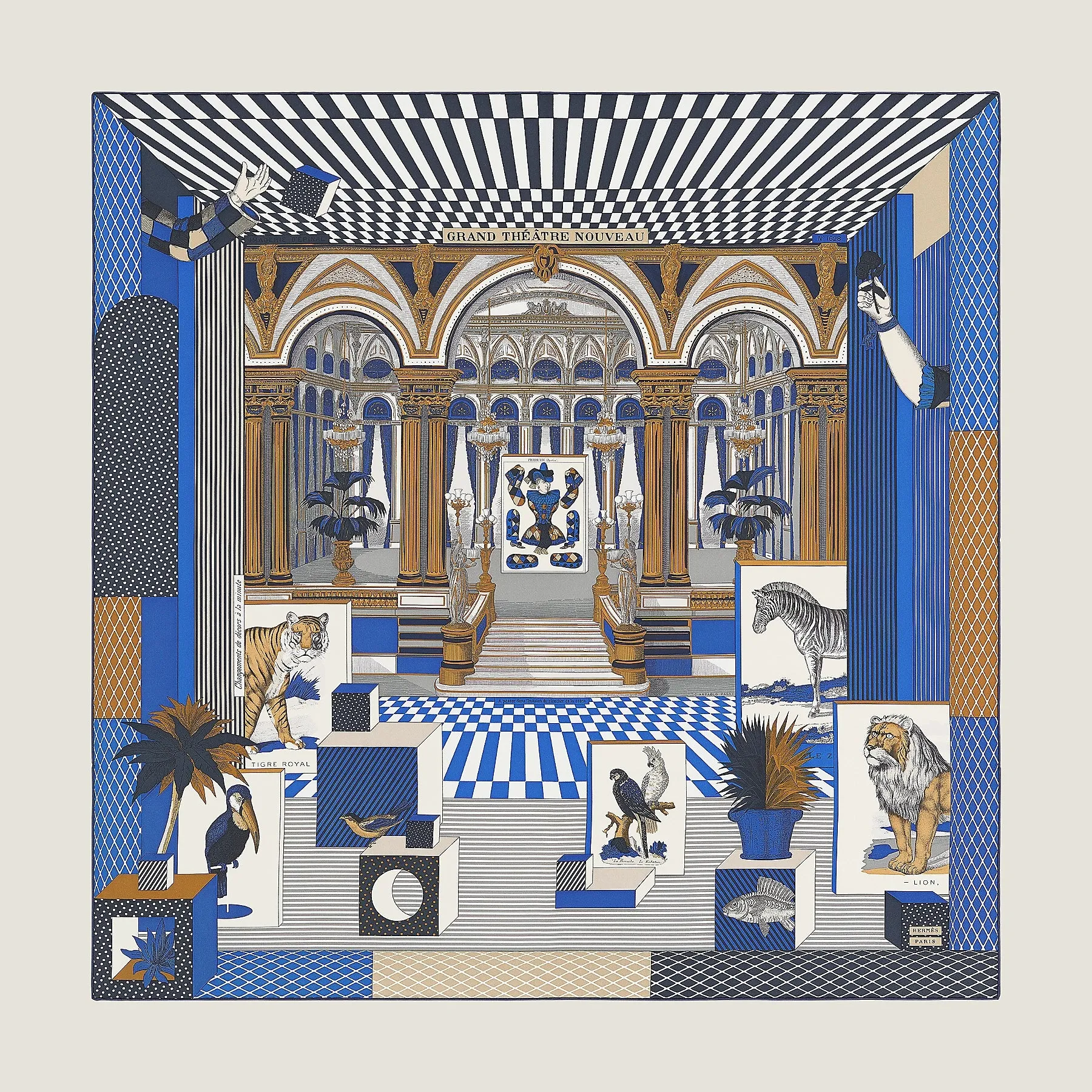 Hermes Grand Theatre Nouveau Silk Scarf 90