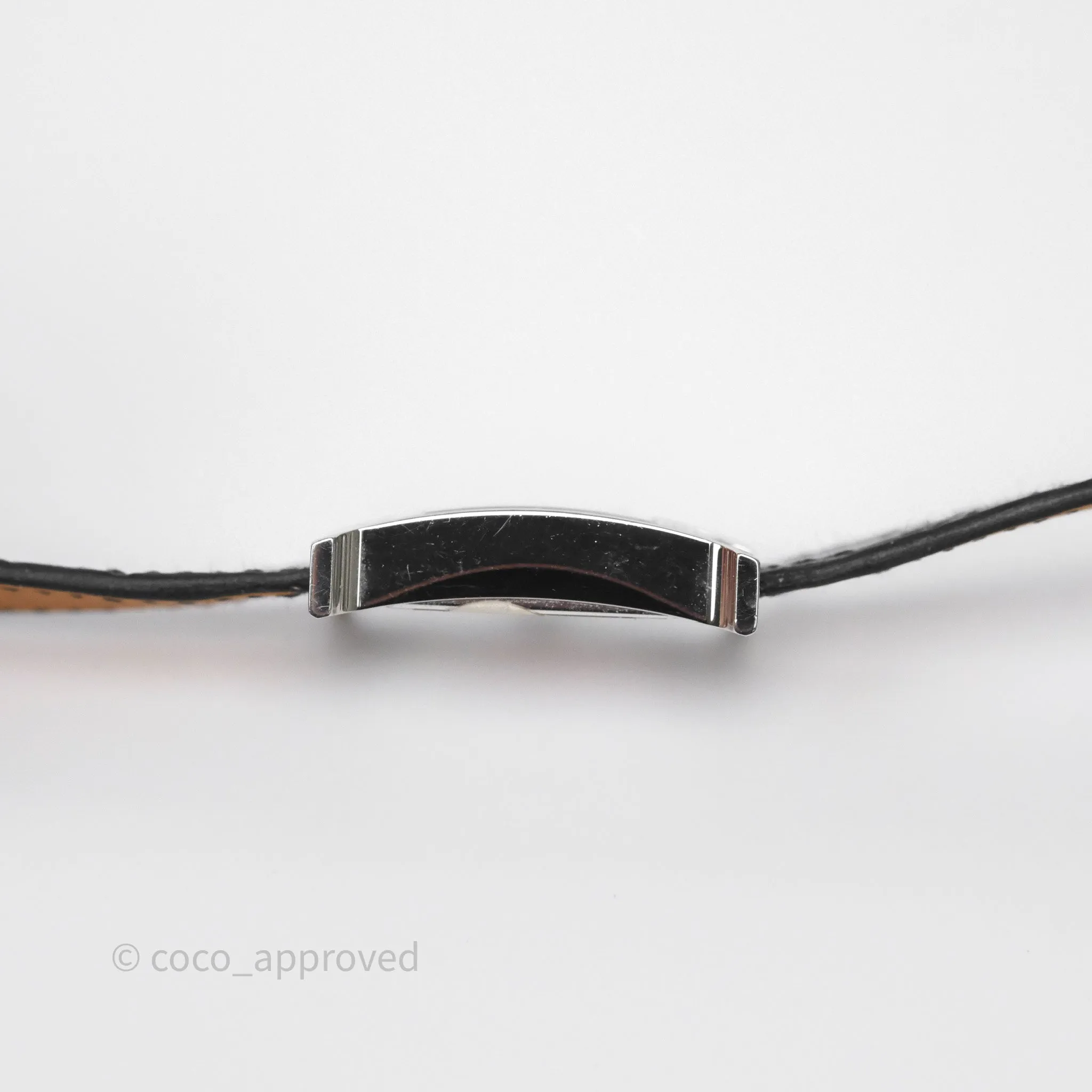 Hermes Heure H Double Jeu Watch Small Model 25mm Black Croc Strap