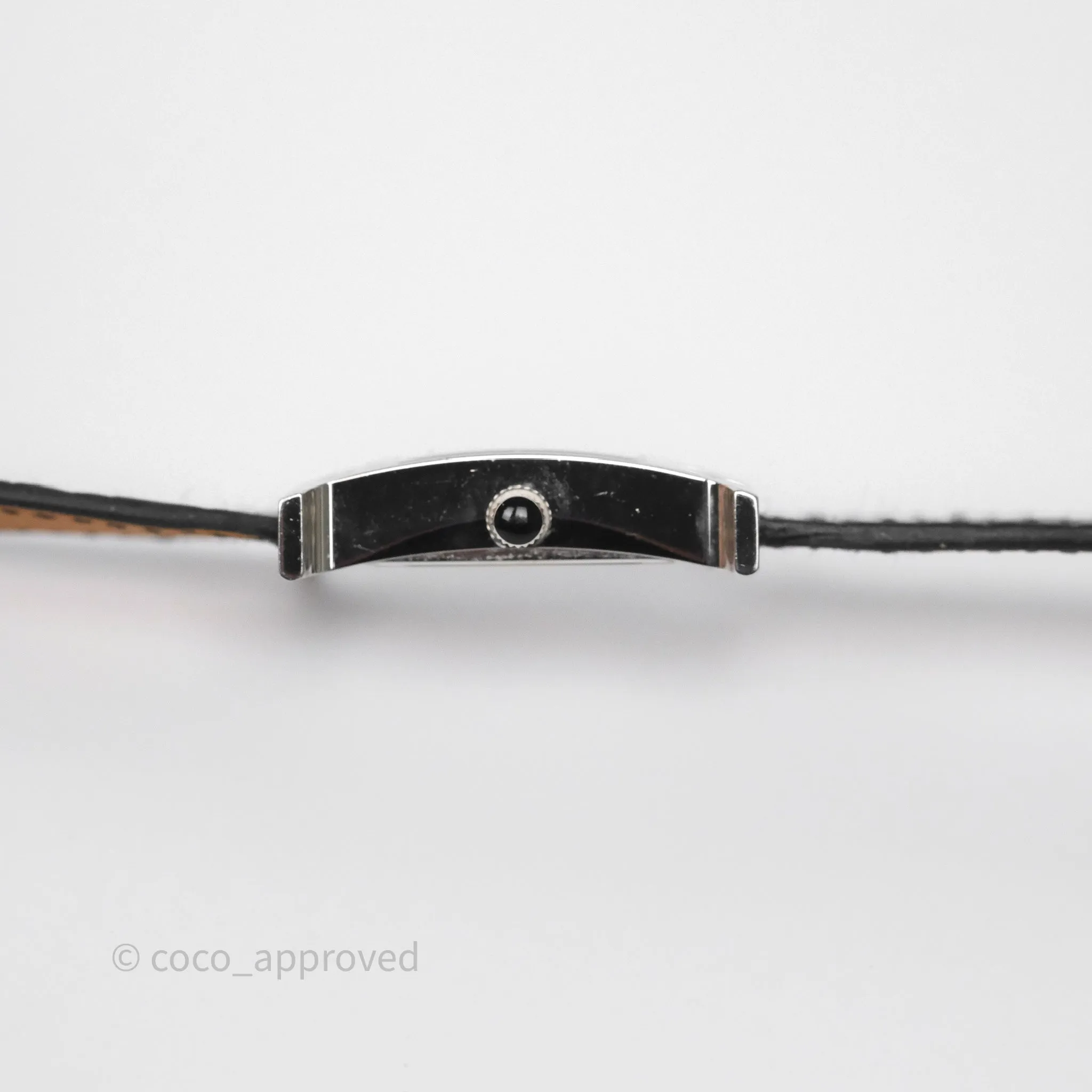 Hermes Heure H Double Jeu Watch Small Model 25mm Black Croc Strap