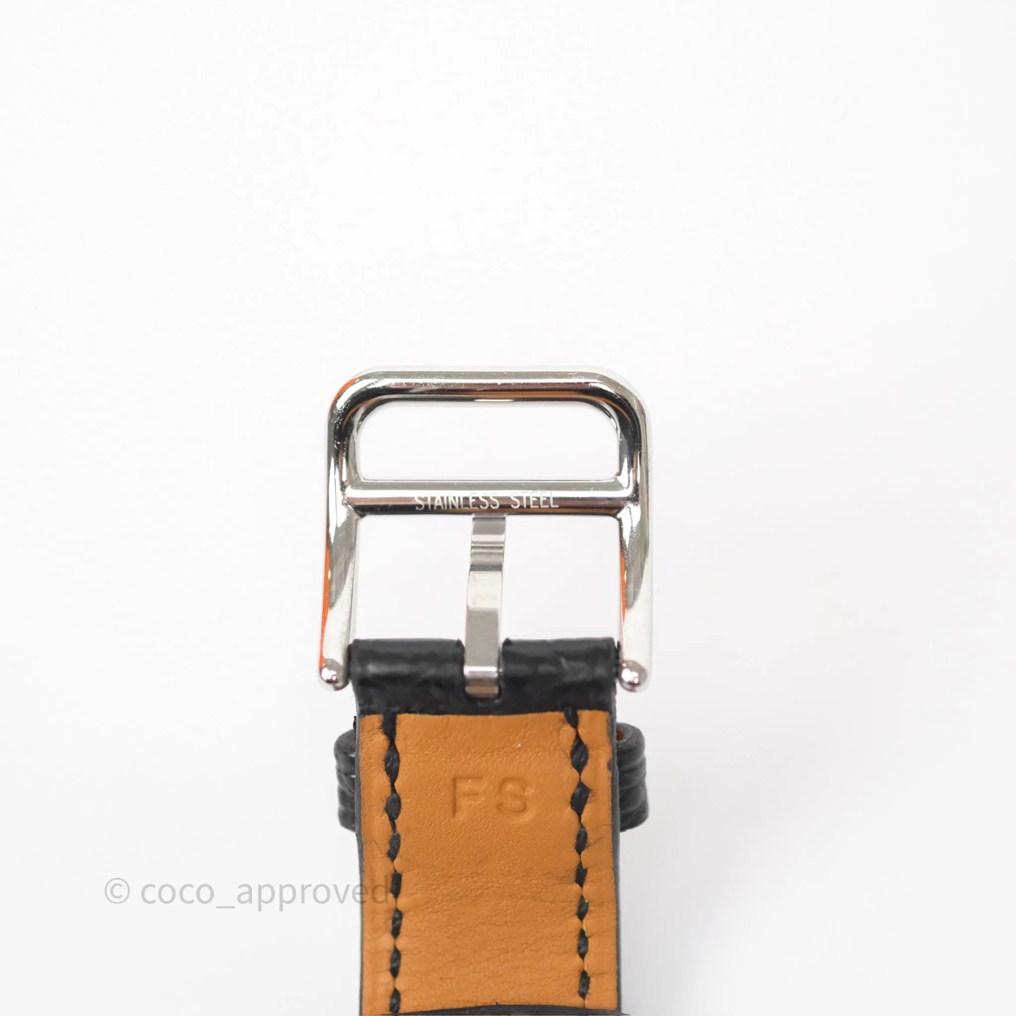 Hermes Heure H Double Jeu Watch Small Model 25mm Black Croc Strap