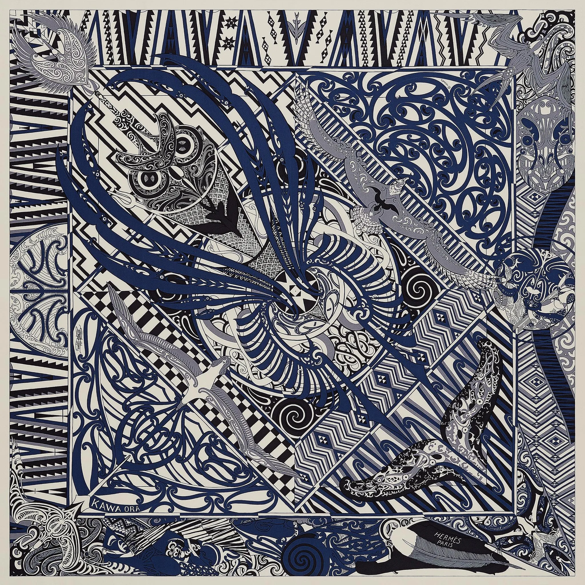 Hermes Kawa Ora Silk Scarf 90