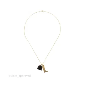 Hermes Kelly Boot Necklace Gold Tone