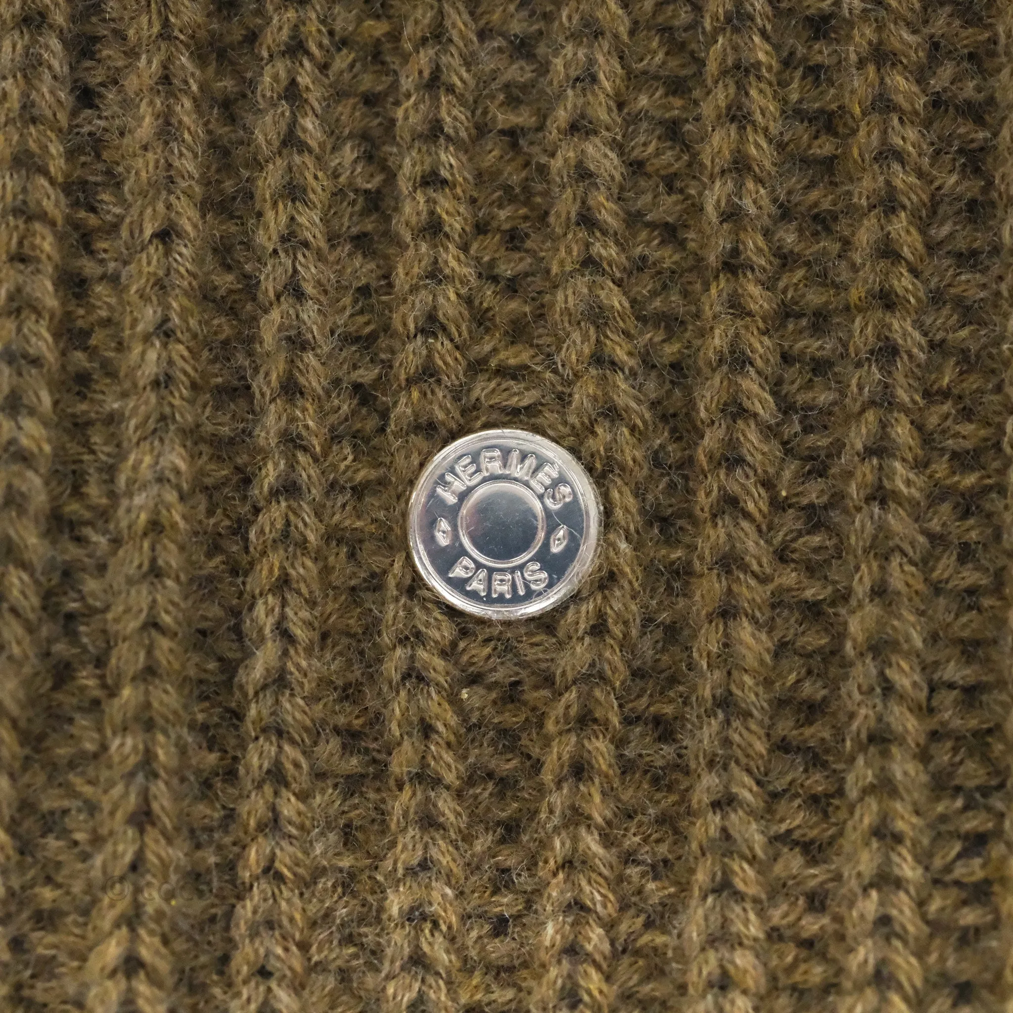 Hermes Knit Beanie Wool Vert Treillis
