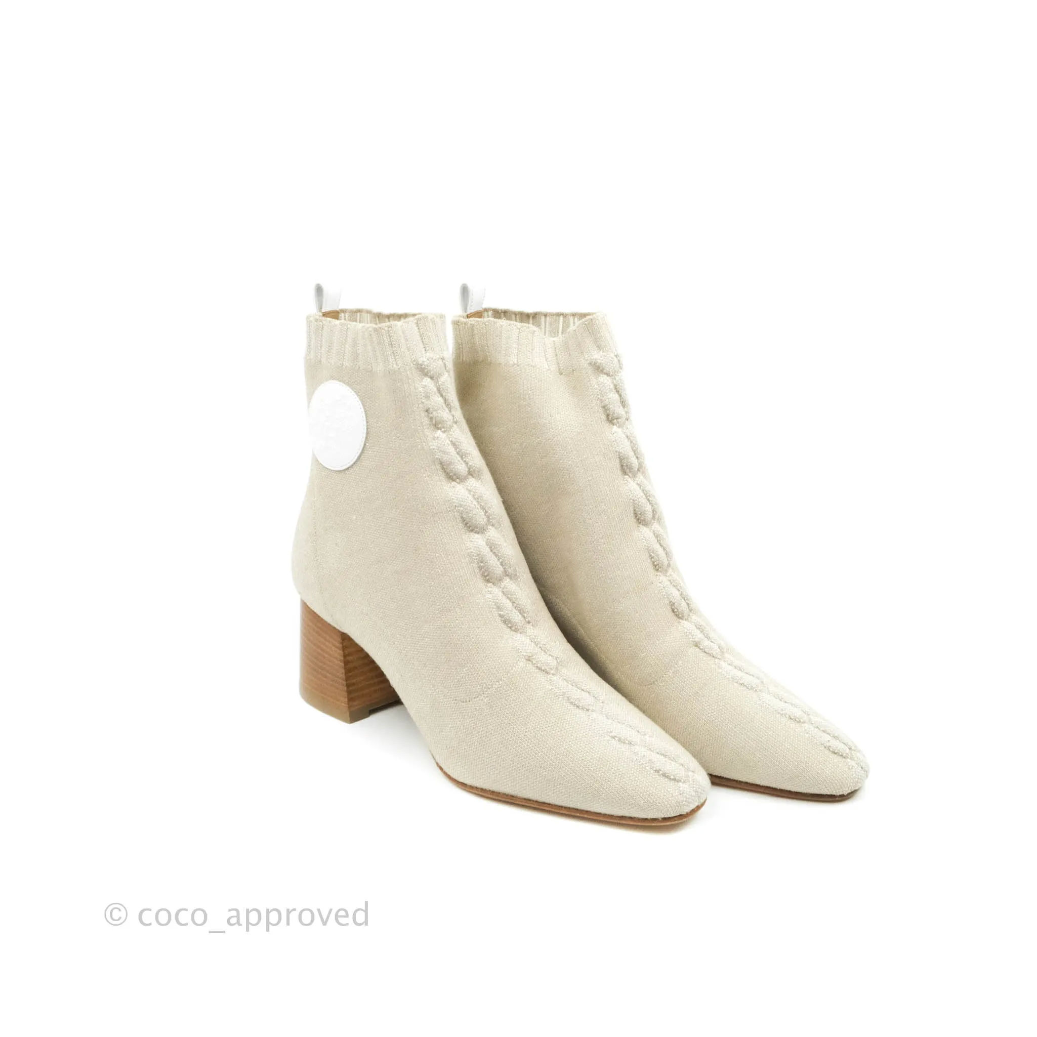 Hermes Knit Calfskin Volver 60 Ankle Boots