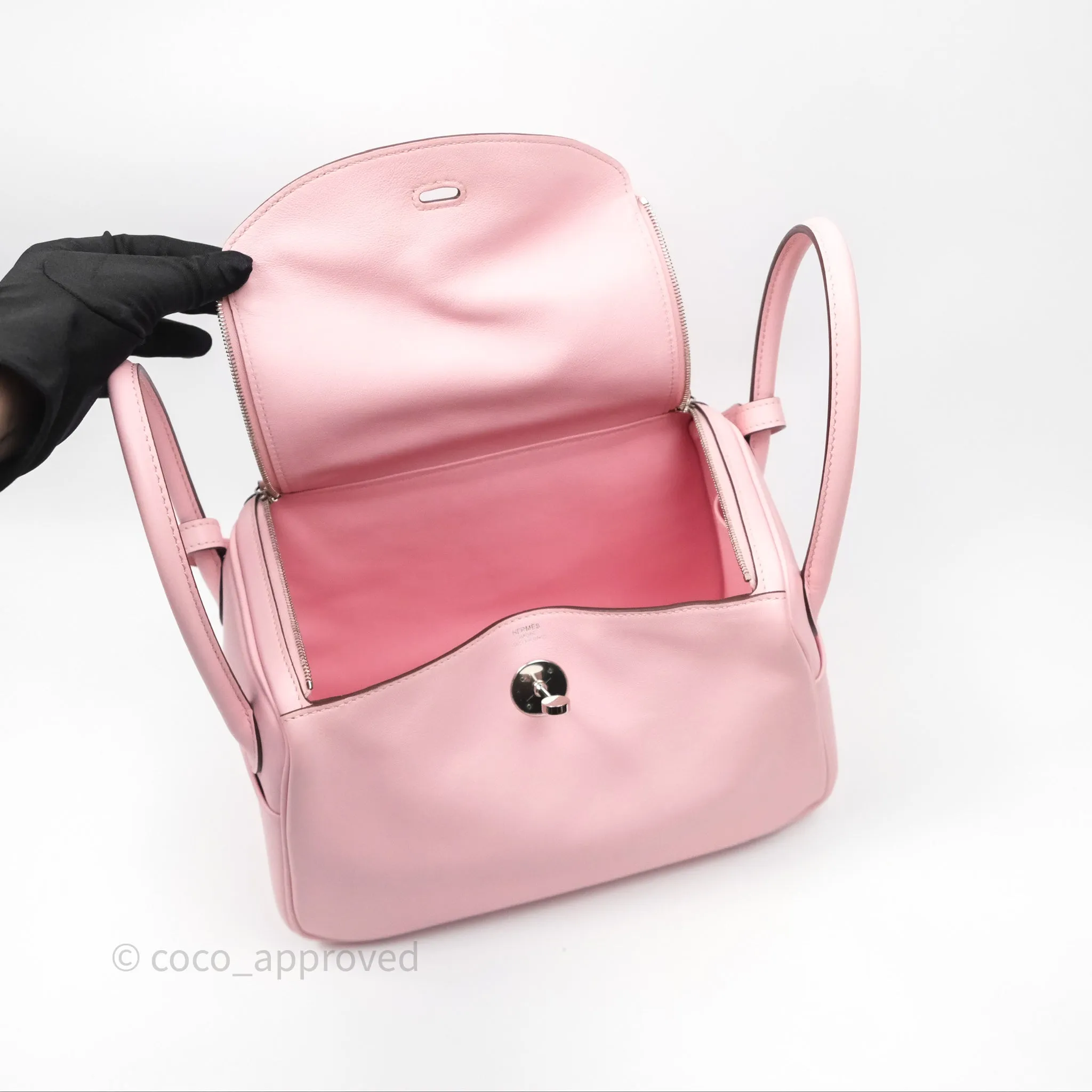 Hermes Lindy 26 Rose Sakura Pink 3Q Swift Palladium Hardware