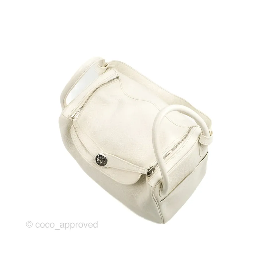 Hermes Lindy 30 White Clemence Palladium Hardware