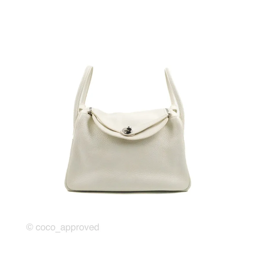Hermes Lindy 30 White Clemence Palladium Hardware