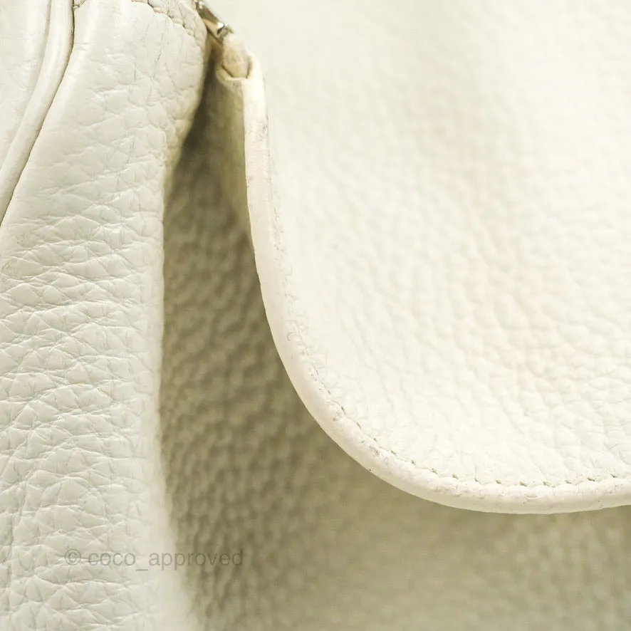 Hermes Lindy 30 White Clemence Palladium Hardware