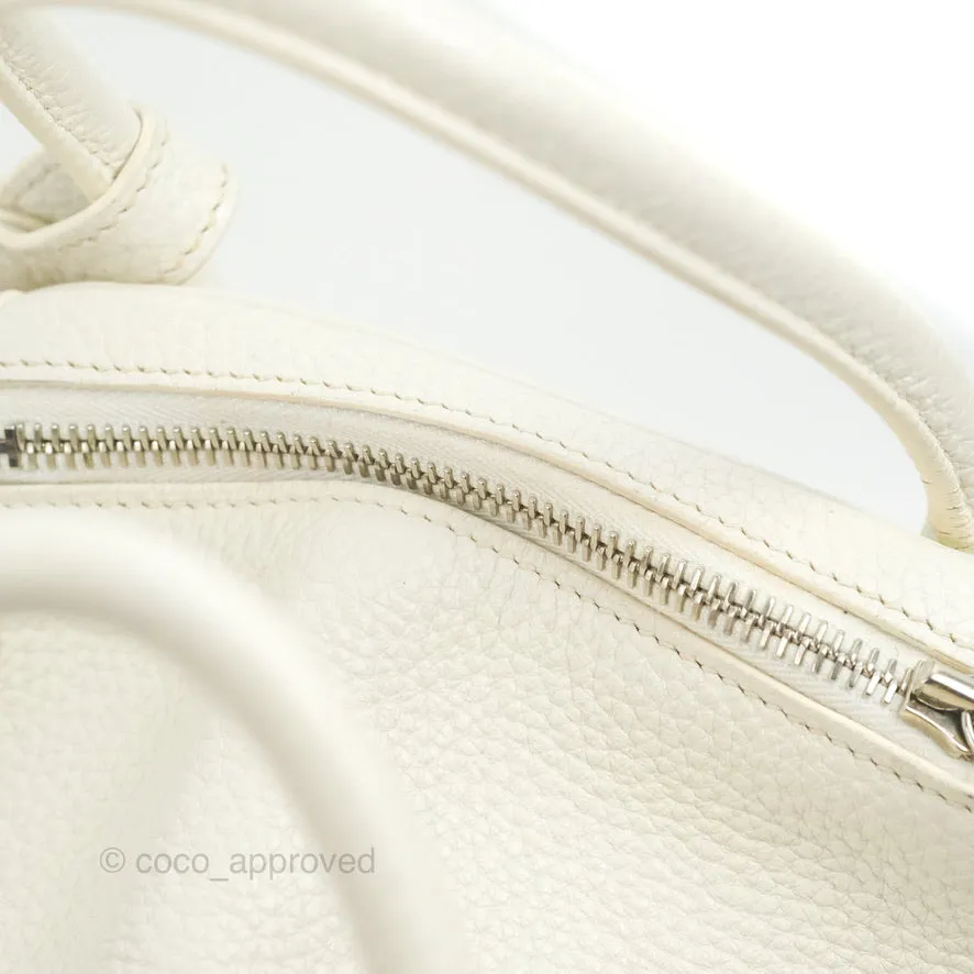 Hermes Lindy 30 White Clemence Palladium Hardware