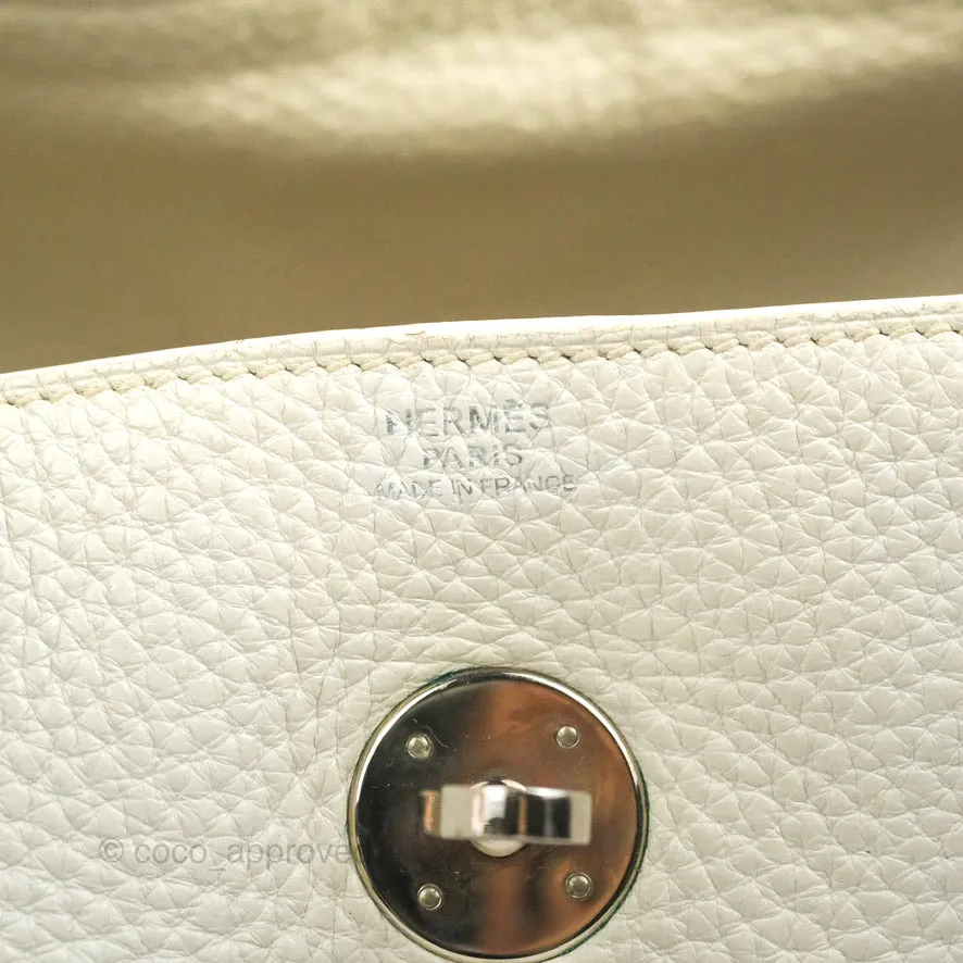 Hermes Lindy 30 White Clemence Palladium Hardware