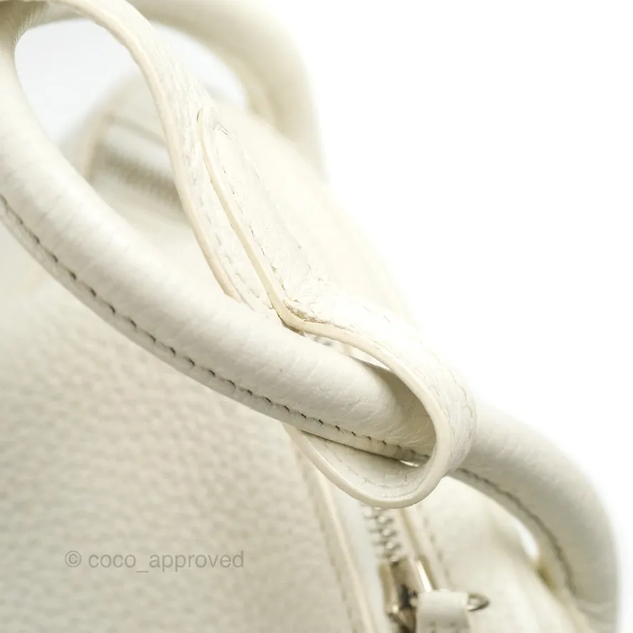 Hermes Lindy 30 White Clemence Palladium Hardware