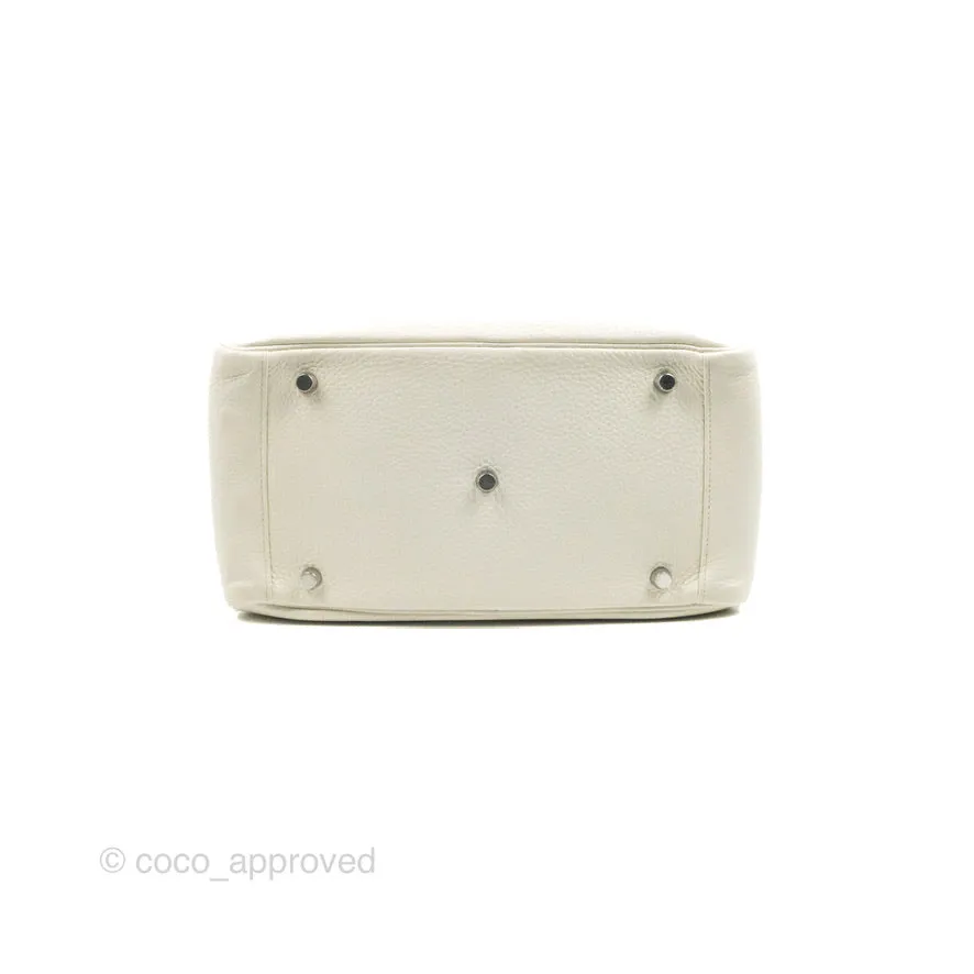 Hermes Lindy 30 White Clemence Palladium Hardware