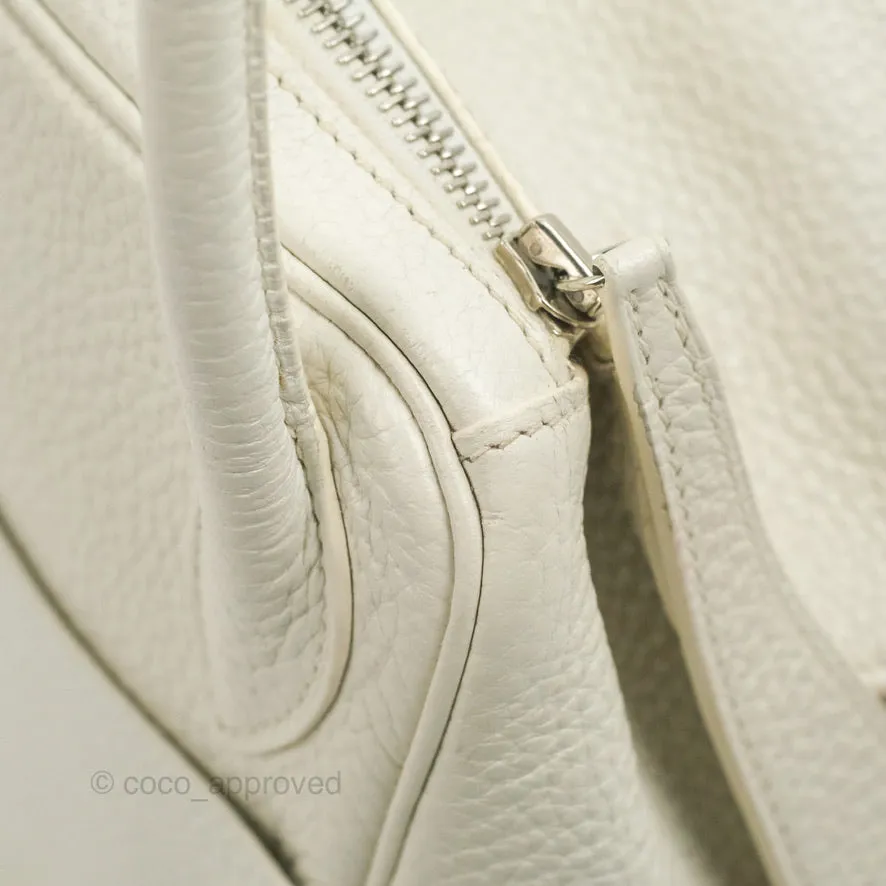 Hermes Lindy 30 White Clemence Palladium Hardware