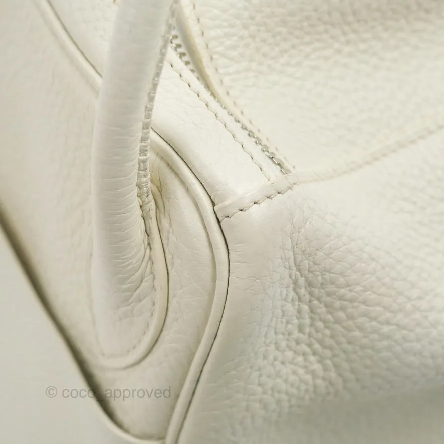 Hermes Lindy 30 White Clemence Palladium Hardware