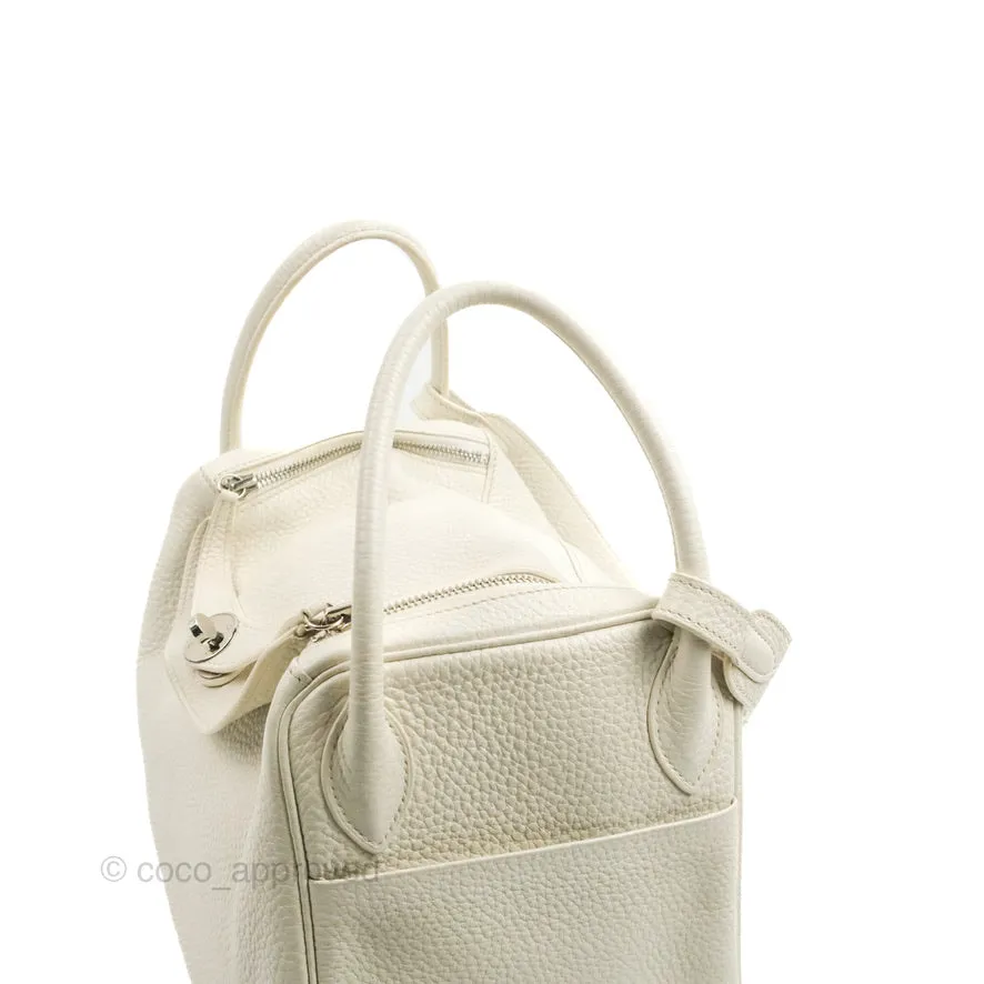 Hermes Lindy 30 White Clemence Palladium Hardware