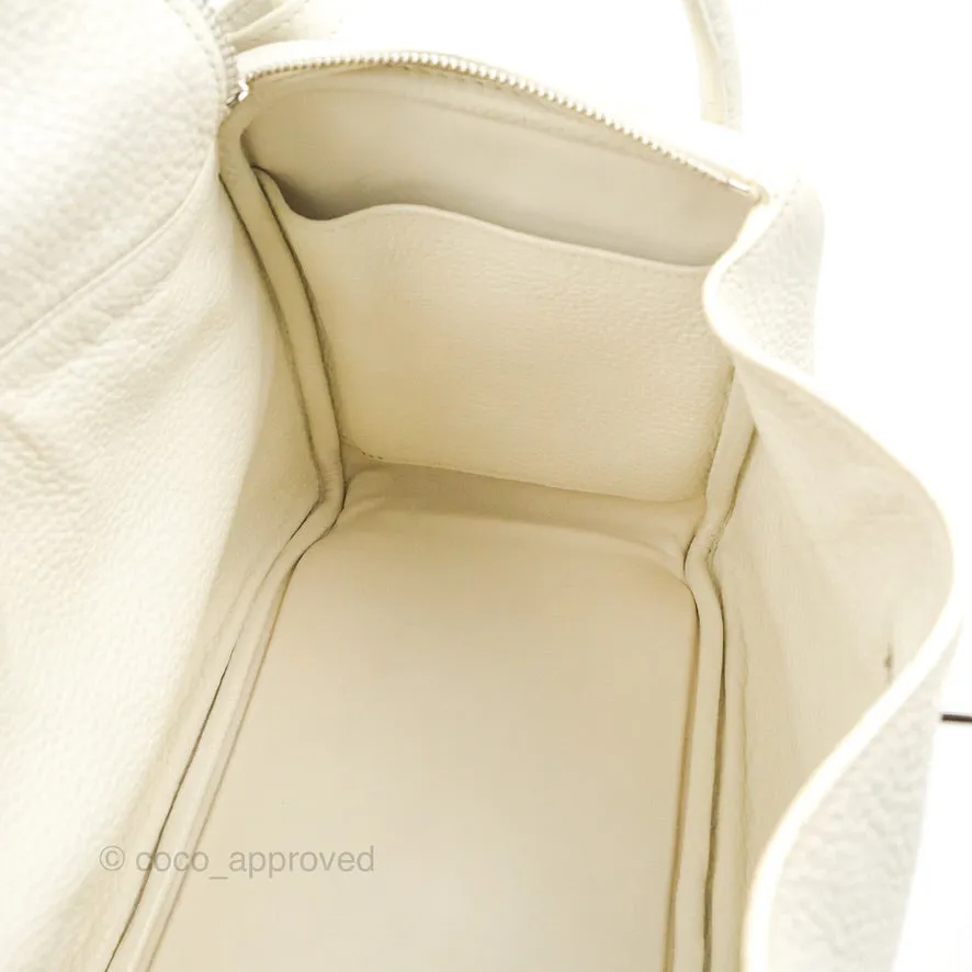 Hermes Lindy 30 White Clemence Palladium Hardware