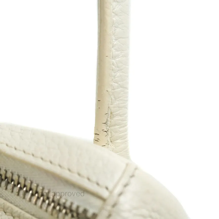 Hermes Lindy 30 White Clemence Palladium Hardware