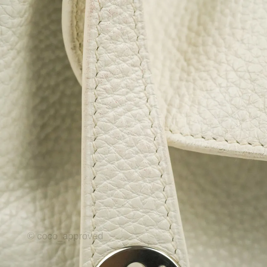 Hermes Lindy 30 White Clemence Palladium Hardware