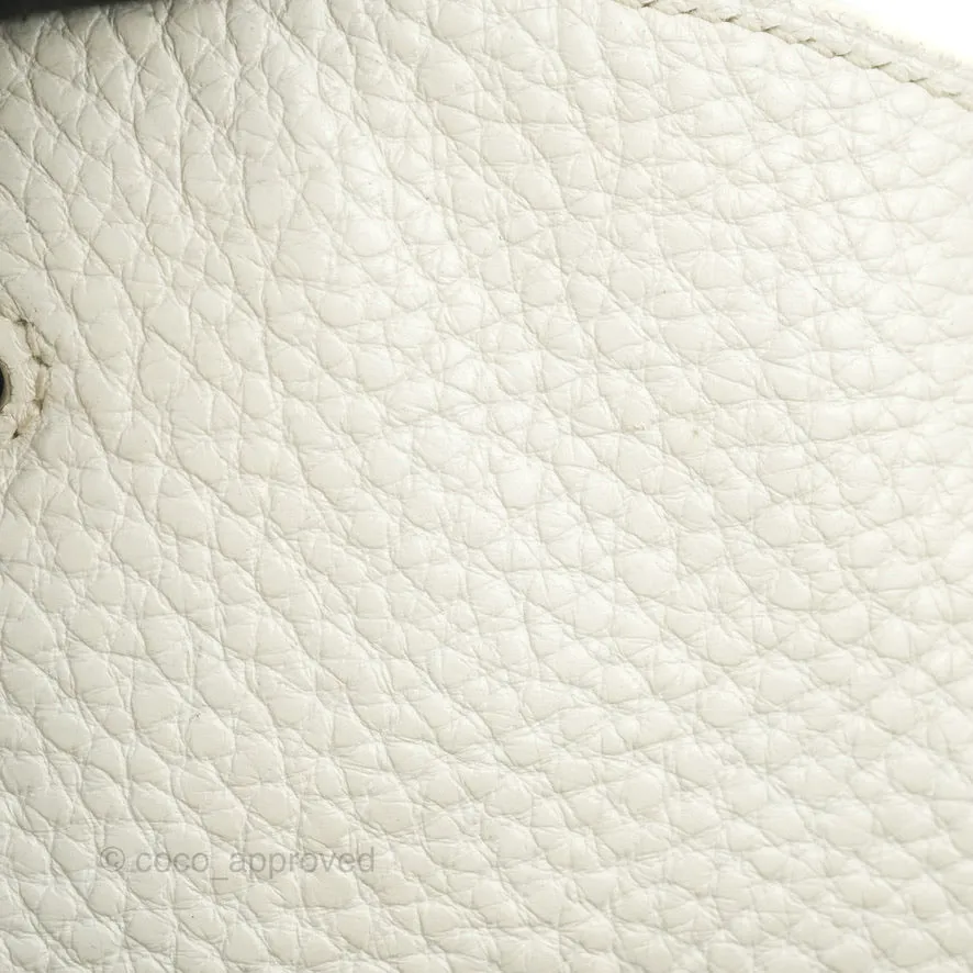 Hermes Lindy 30 White Clemence Palladium Hardware