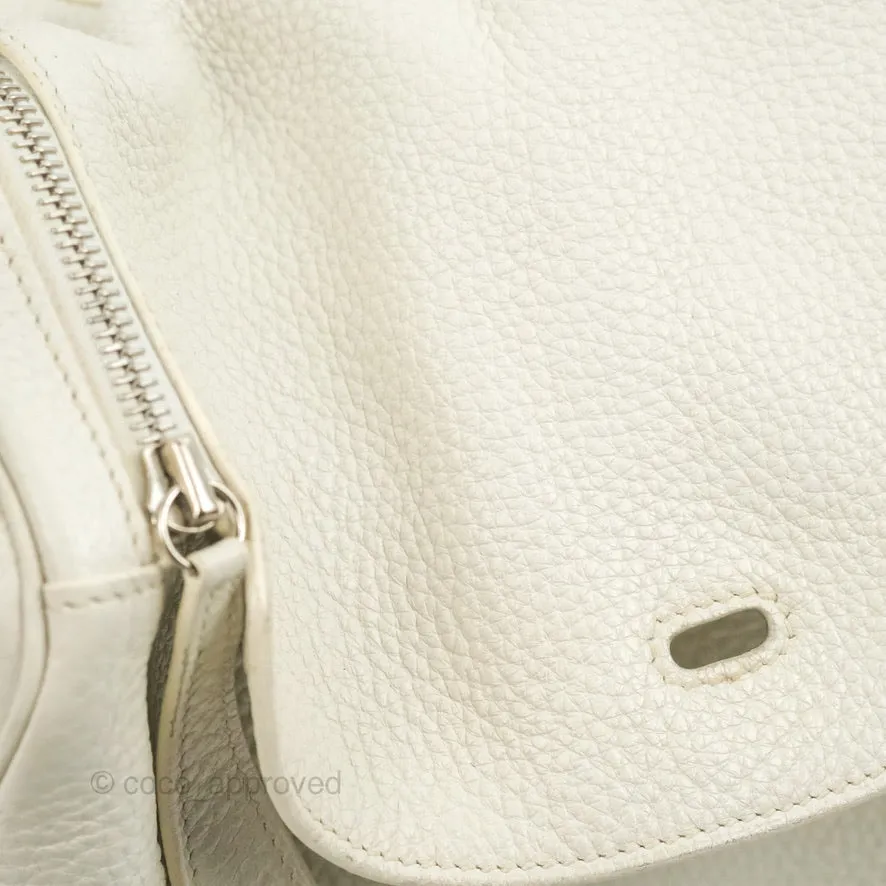 Hermes Lindy 30 White Clemence Palladium Hardware