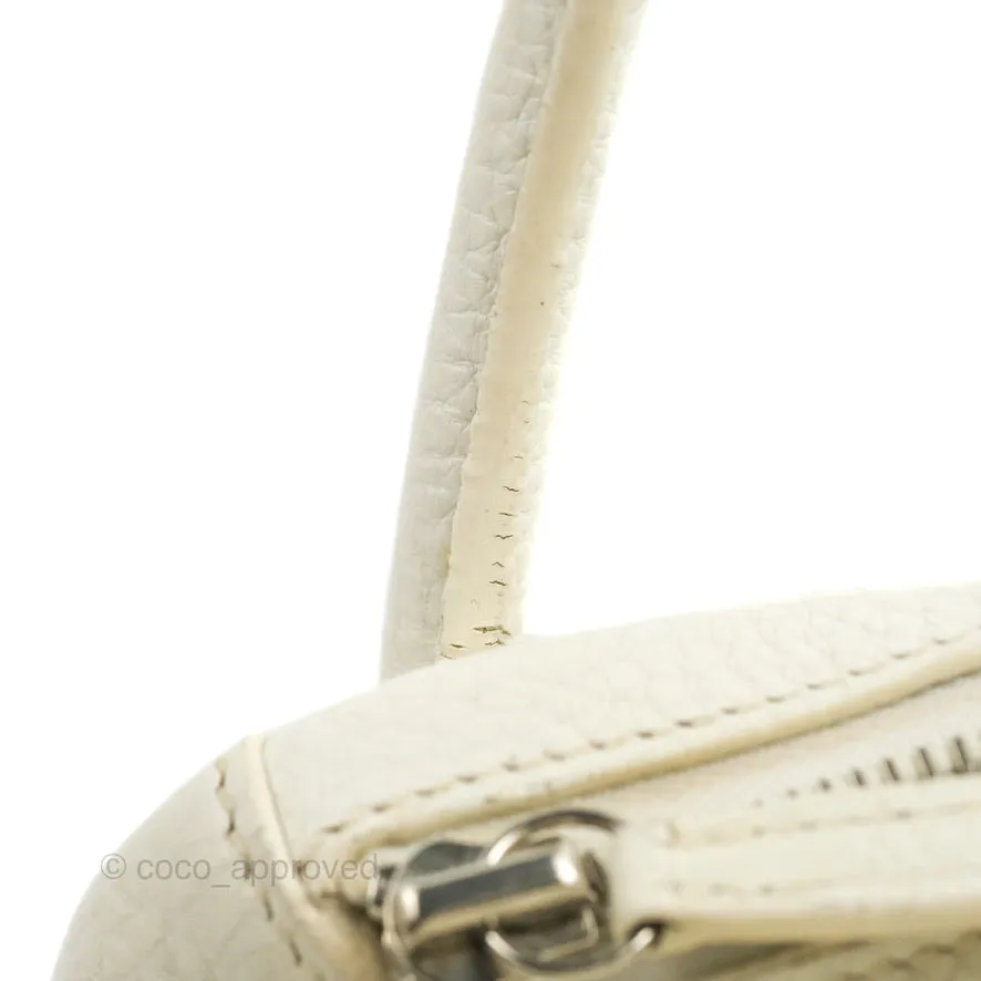 Hermes Lindy 30 White Clemence Palladium Hardware