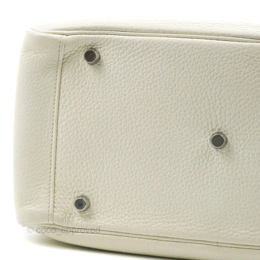 Hermes Lindy 30 White Clemence Palladium Hardware