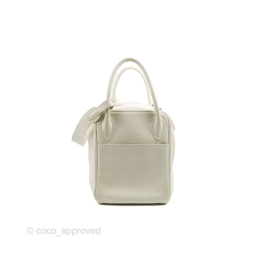 Hermes Lindy 30 White Clemence Palladium Hardware