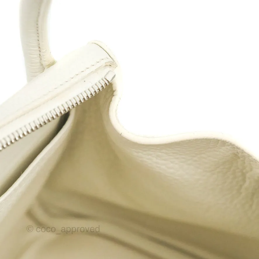 Hermes Lindy 30 White Clemence Palladium Hardware