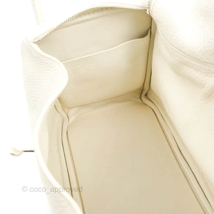 Hermes Lindy 30 White Clemence Palladium Hardware