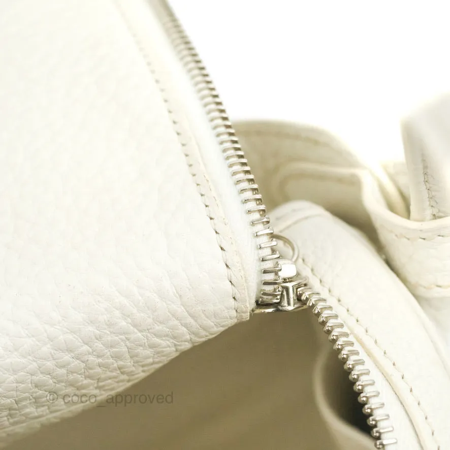Hermes Lindy 30 White Clemence Palladium Hardware