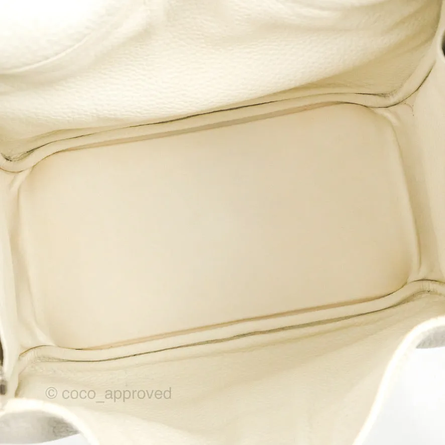 Hermes Lindy 30 White Clemence Palladium Hardware
