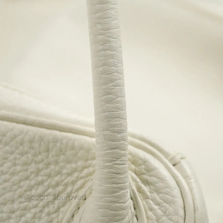 Hermes Lindy 30 White Clemence Palladium Hardware