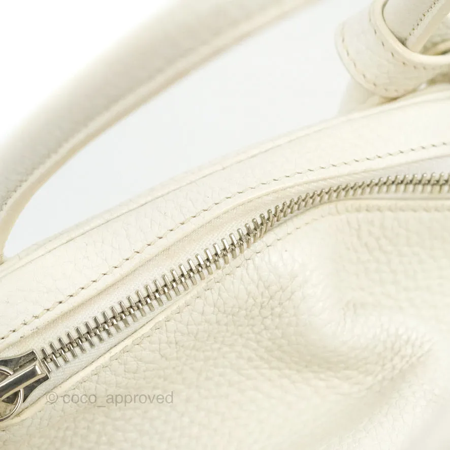 Hermes Lindy 30 White Clemence Palladium Hardware