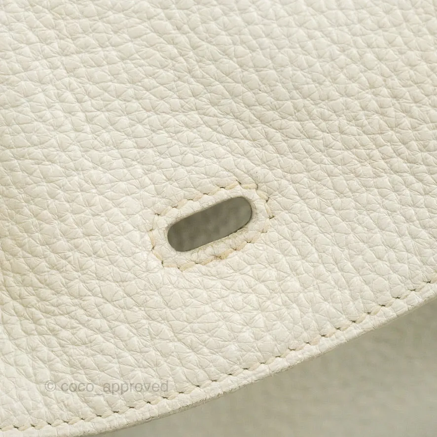 Hermes Lindy 30 White Clemence Palladium Hardware