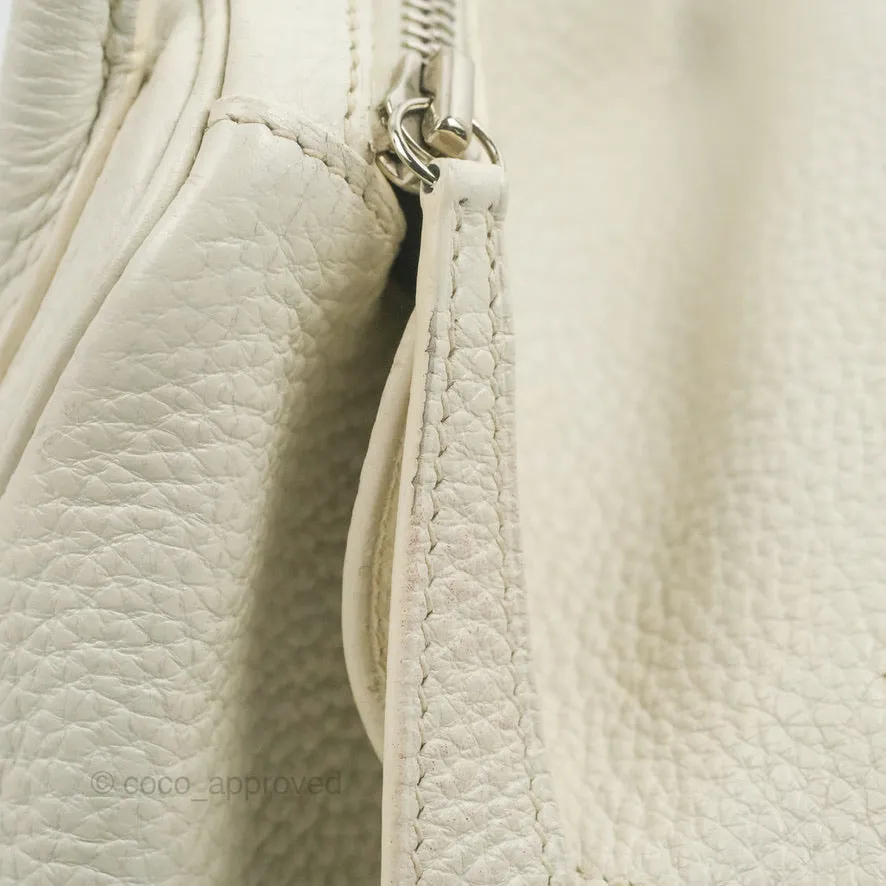 Hermes Lindy 30 White Clemence Palladium Hardware