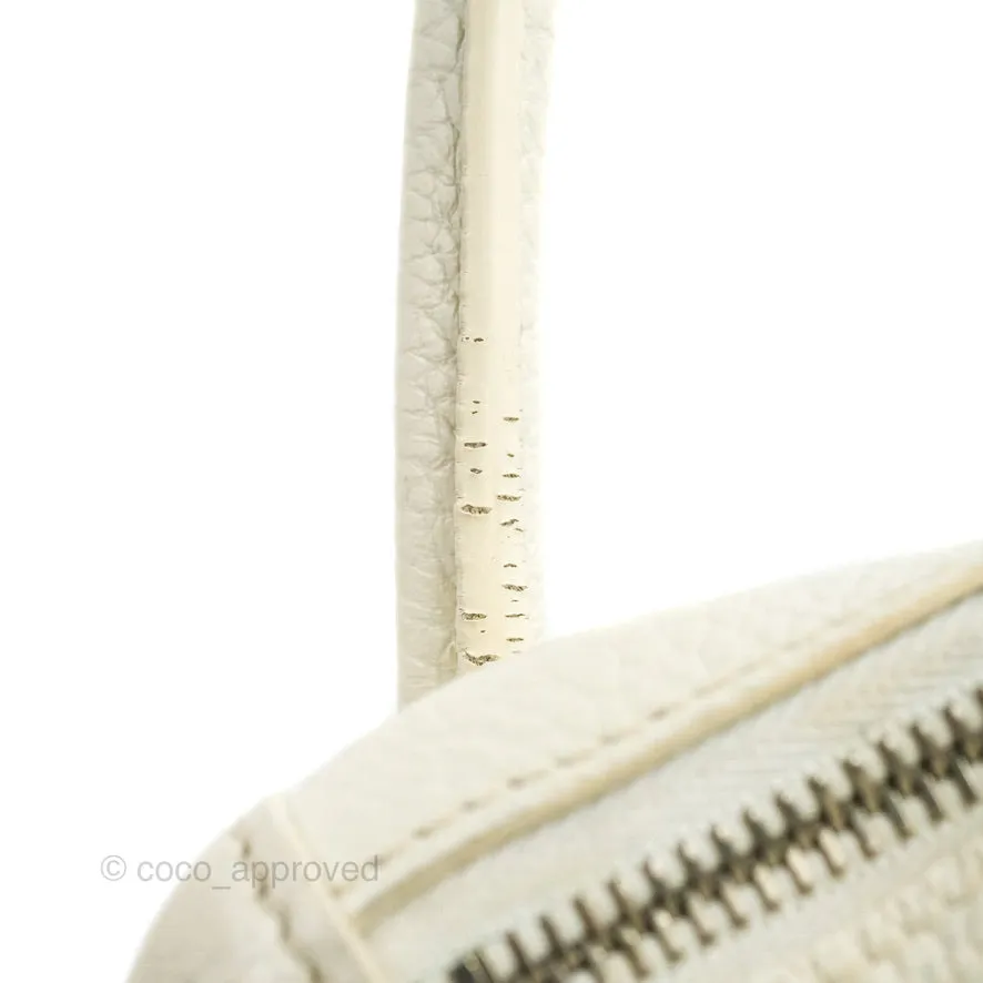 Hermes Lindy 30 White Clemence Palladium Hardware