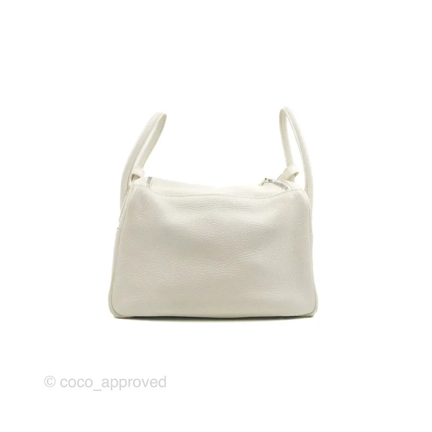 Hermes Lindy 30 White Clemence Palladium Hardware