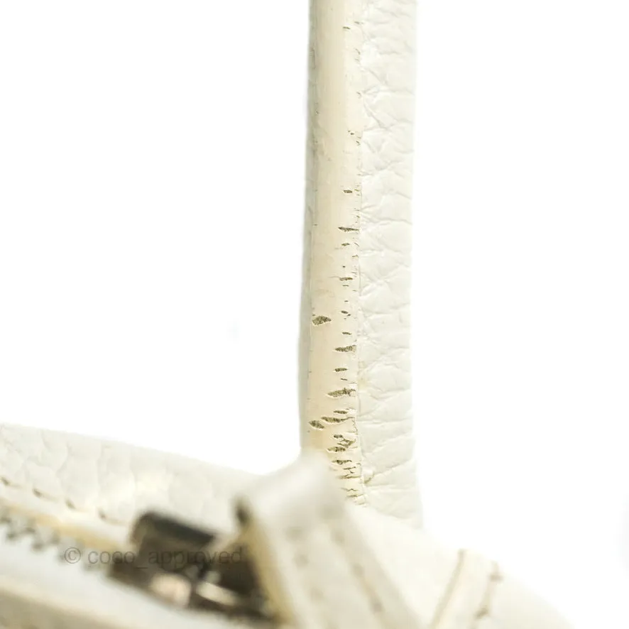 Hermes Lindy 30 White Clemence Palladium Hardware