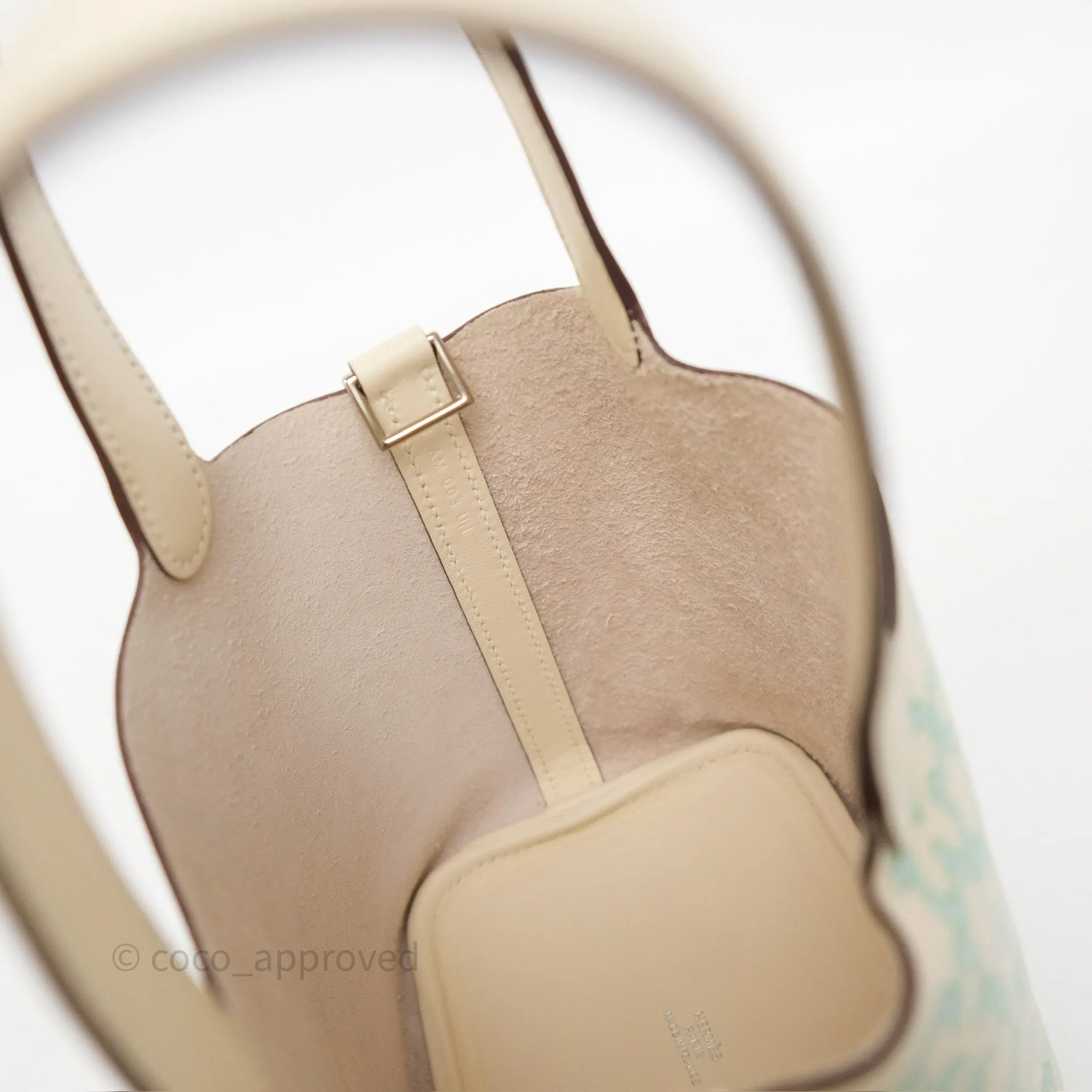 Hermes Micro Picotin 14 Lucky Daisy Nata I2 Vert Swift Palladium Hardware