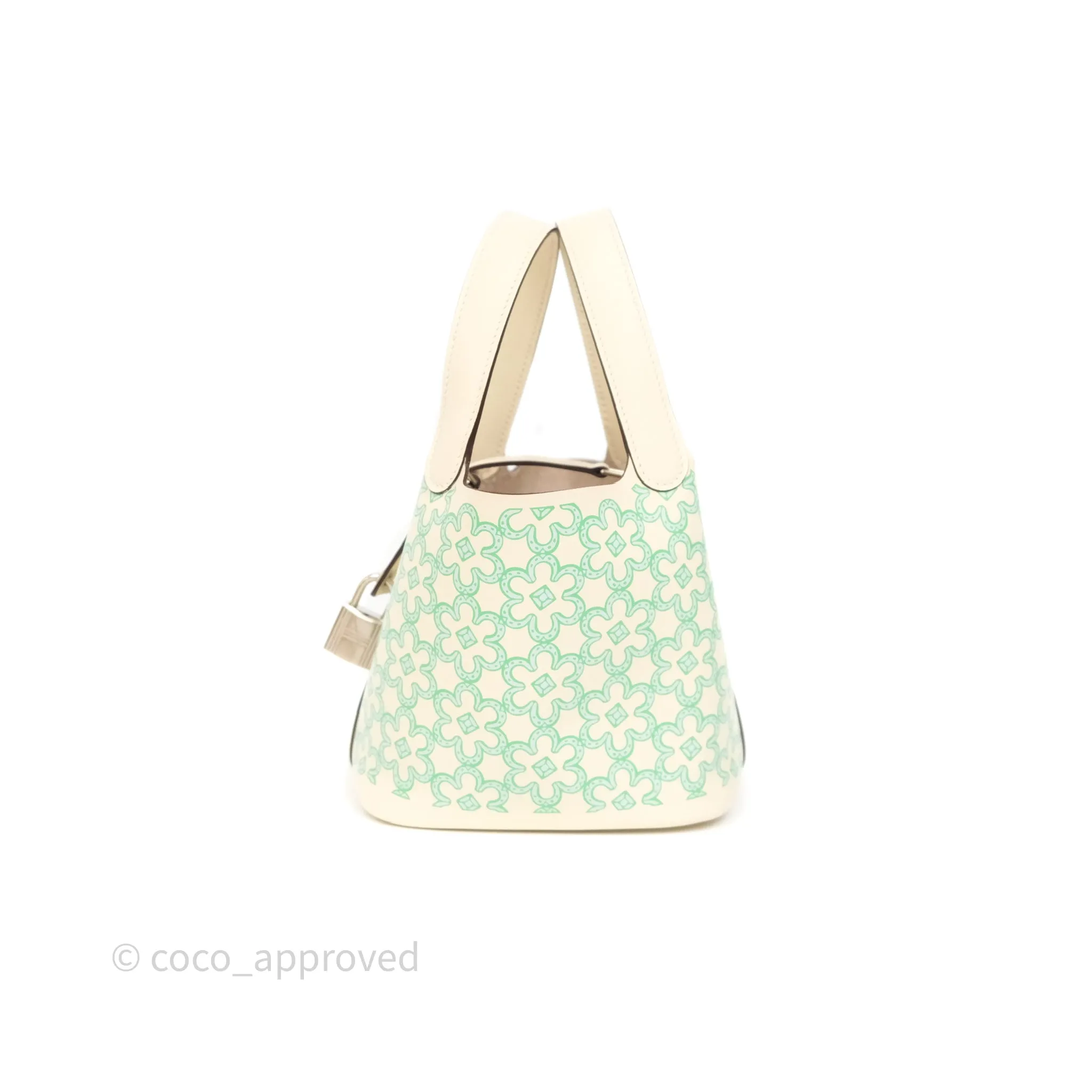 Hermes Micro Picotin 14 Lucky Daisy Nata I2 Vert Swift Palladium Hardware