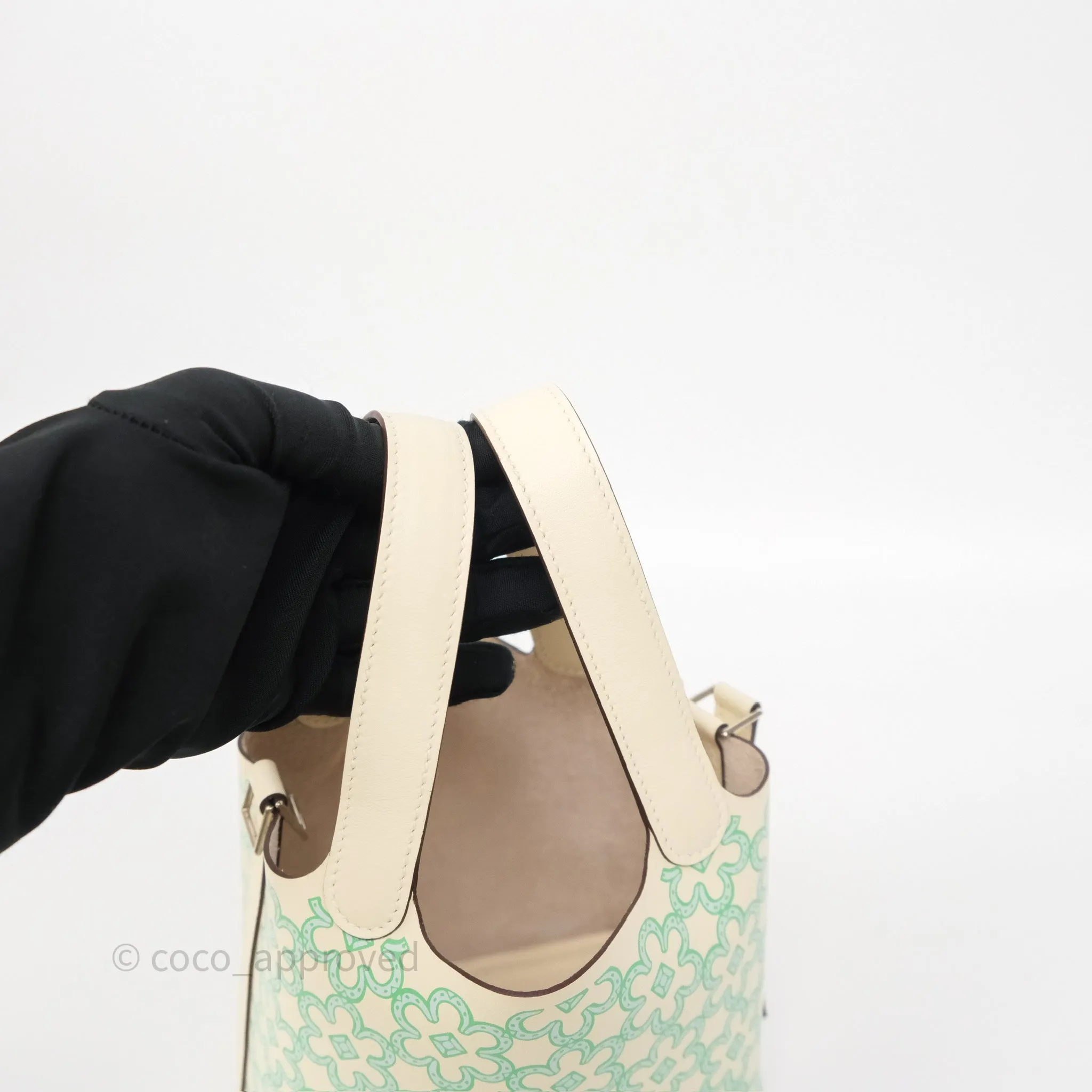 Hermes Micro Picotin 14 Lucky Daisy Nata I2 Vert Swift Palladium Hardware