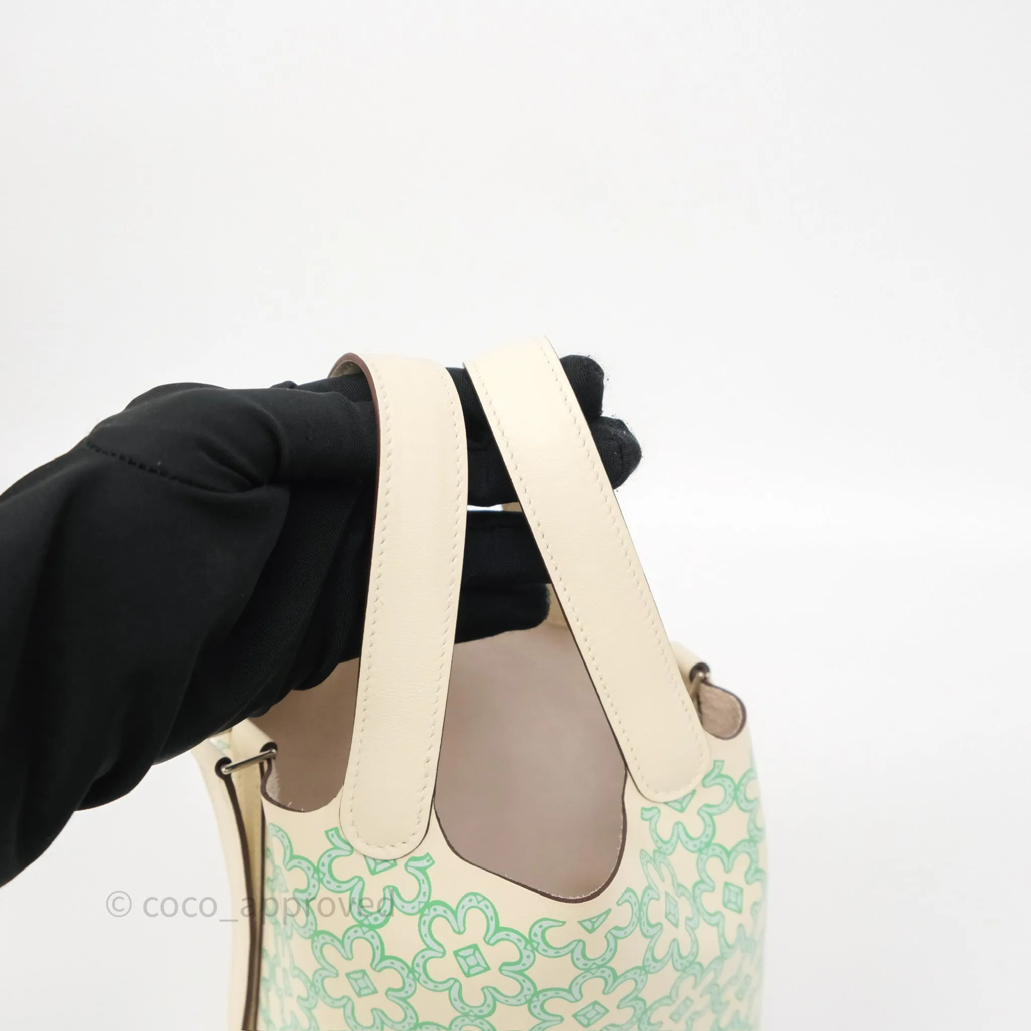 Hermes Micro Picotin 14 Lucky Daisy Nata I2 Vert Swift Palladium Hardware