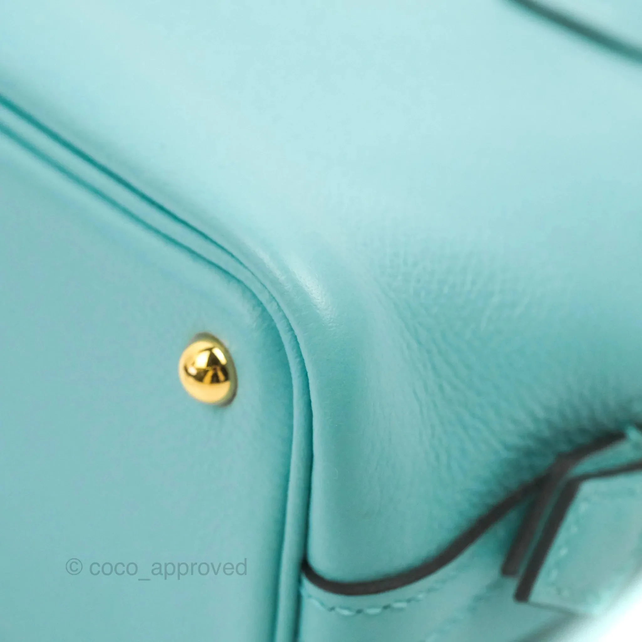 Hermes Mini Bolide 1923 Bag Bleu Atoll Evecolor Gold Hardware