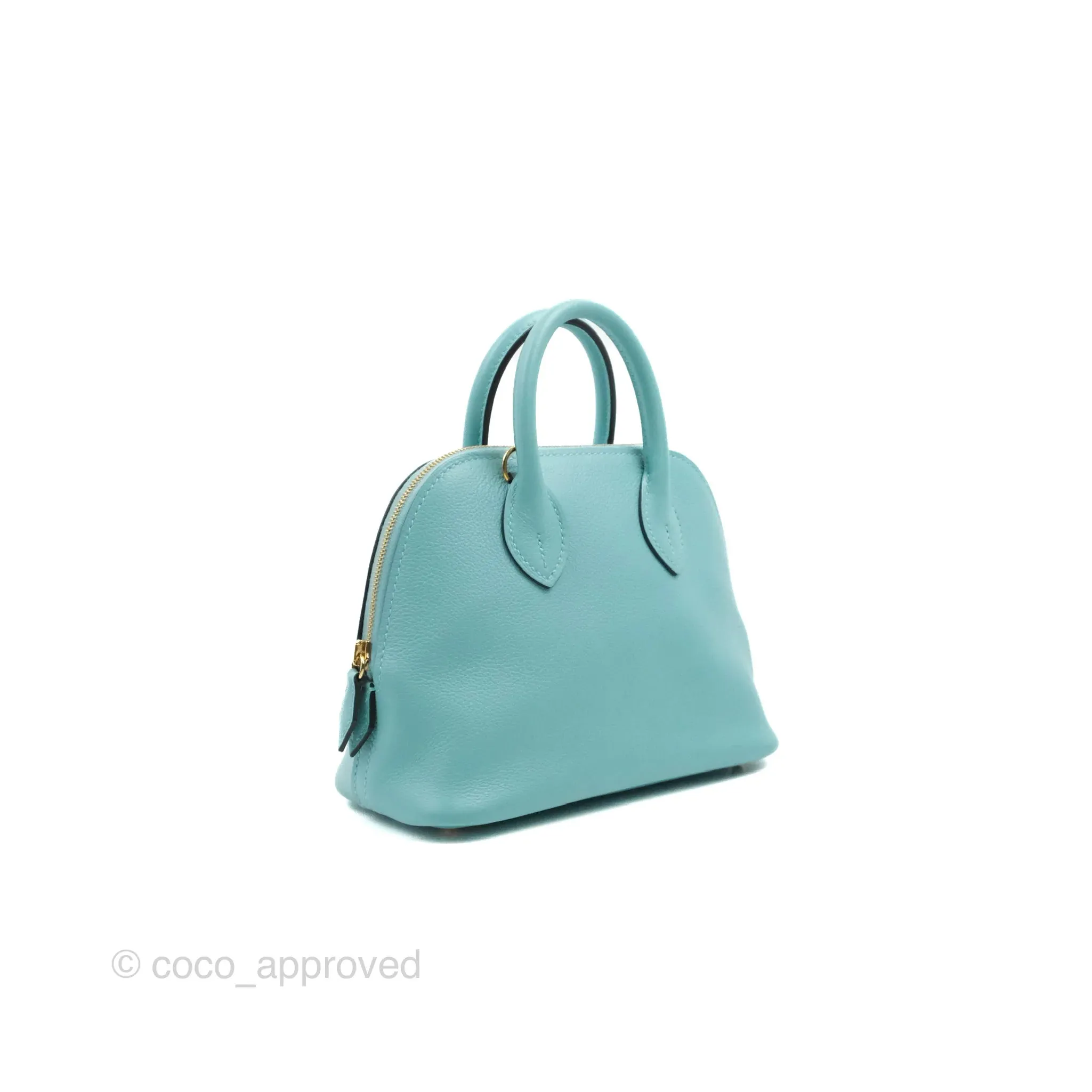 Hermes Mini Bolide 1923 Bag Bleu Atoll Evecolor Gold Hardware